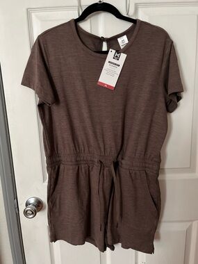 Member's Mark Women's Romper XL Favorite Soft 4-Way Stretch Brown NWT